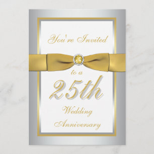 Invitación de 25º Aniversario de Plata y Oro