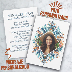 Invitación de 26 años de guerra Foto Personalizada