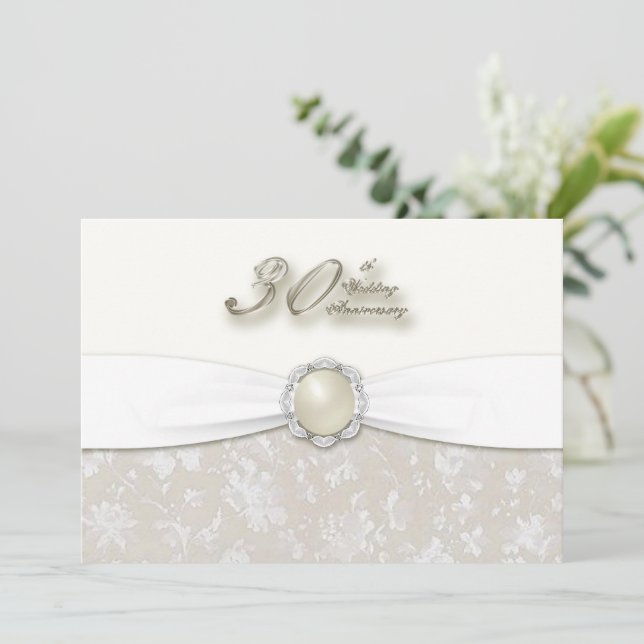Invitación de 30º Aniversario de Boda (Anverso de pie)
