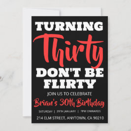 invitación de 30 años de edad simple y negra moder