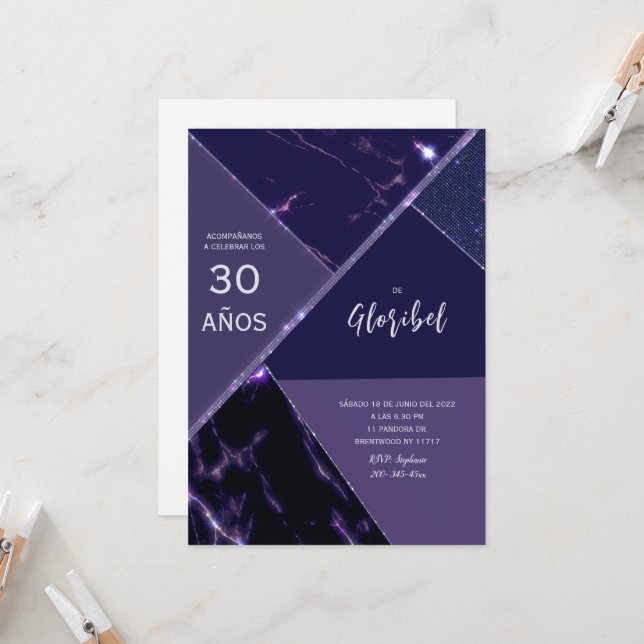 Invitación de 30 años mujer (Anverso/Reverso In Situ)