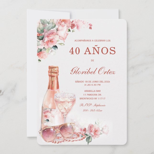 Invitación de 30 años mujer (Anverso)