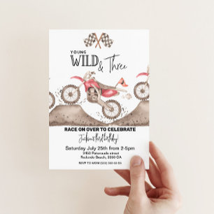 Invitación de 3 años a Dirt Bike Young Wild y Dirt