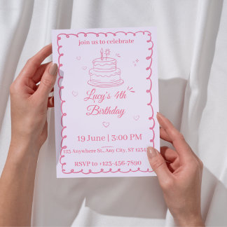 Invitación de 4º cumpleaños niña