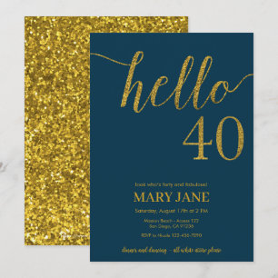 Invitación de 40 años a la Marina y Purpurina de O