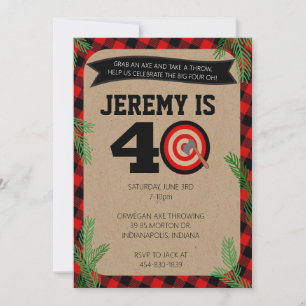 Invitación de 40 Años Al Arrojar Ax