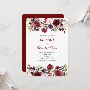Invitación de 40 Años Mujer Invitación