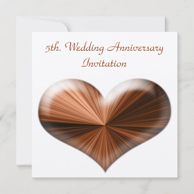 Invitación de 5º Aniversario de Boda (Anverso)