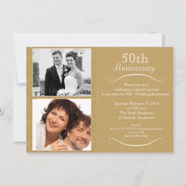 Invitación de 50 aniversario de boda (Anverso)