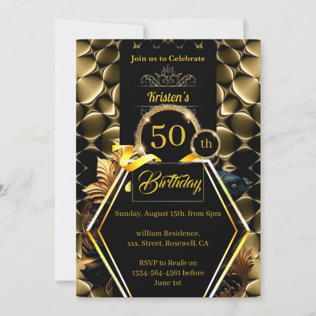 Invitación de 50 años de Black and Gold (Anverso)