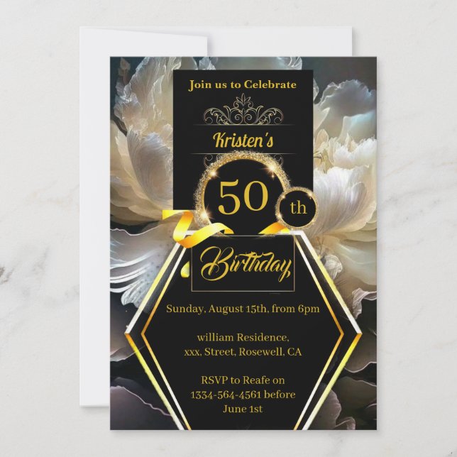 Invitación de 50 años de Black and Gold (Anverso)