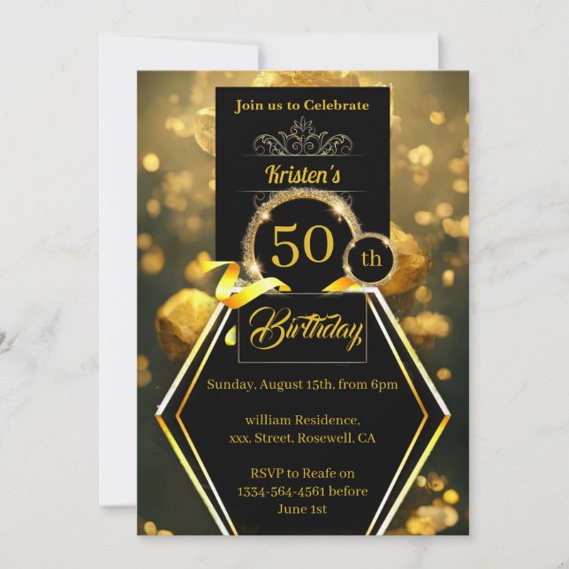Invitación de 50 años de Black and Gold (Anverso)