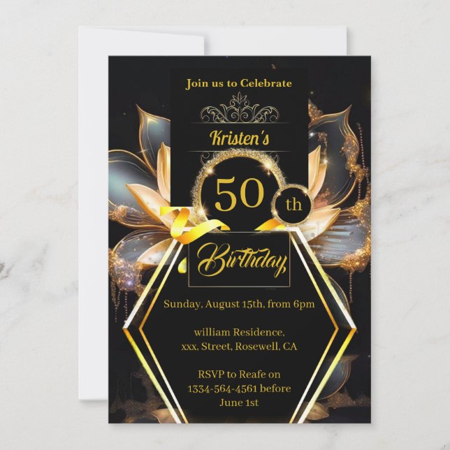 Invitación de 50 años de Black and Gold (Anverso)