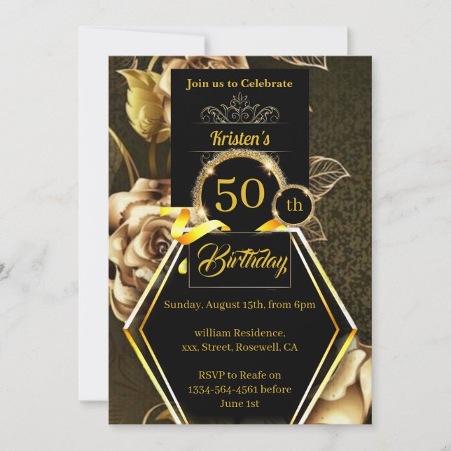 Invitación de 50 años de Black and Gold (Anverso)