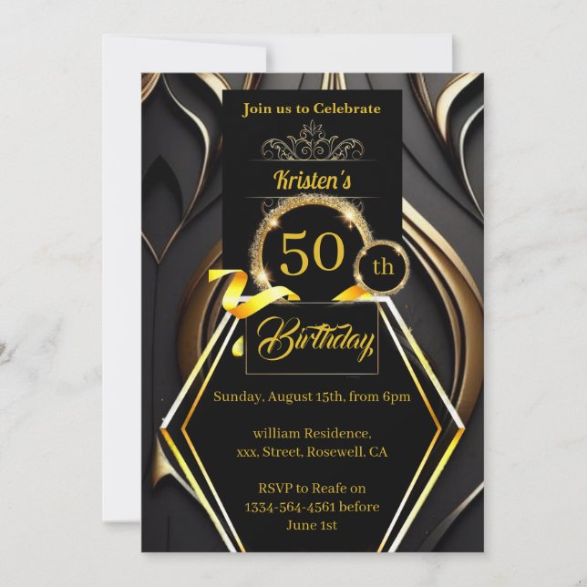 Invitación de 50 años de Black and Gold (Anverso)
