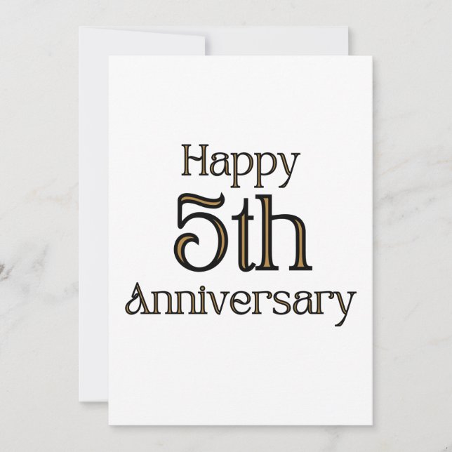 Invitación de 5to Aniversario Feliz (Anverso)