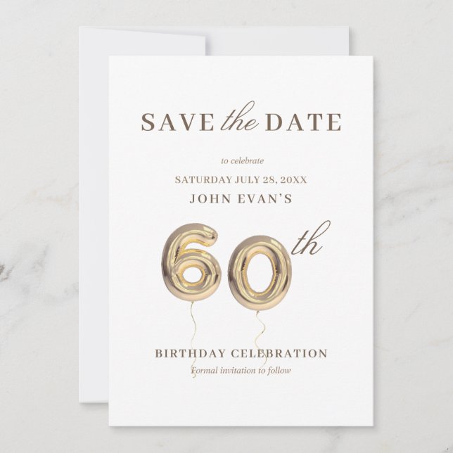 Invitación de 60º Cumpleaños (Anverso)
