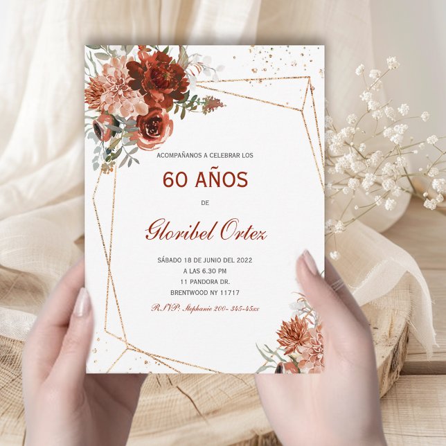 Invitación de 60 años mujer (Subido por el creador)