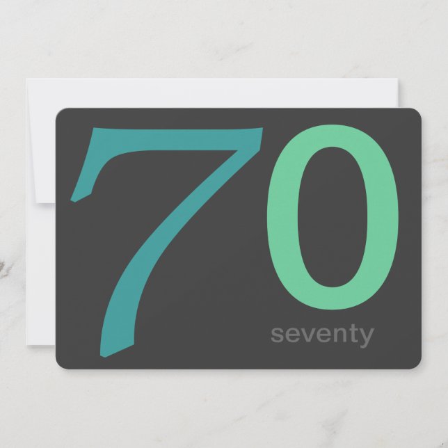 Invitación de 70 años al Personalizado carbón vege (Anverso)