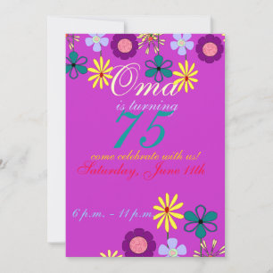 Invitación de 75 años colorida y festiva