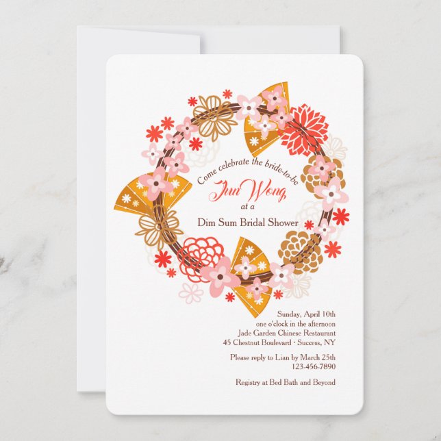 Invitación de Abanicos y Flores (Anverso)