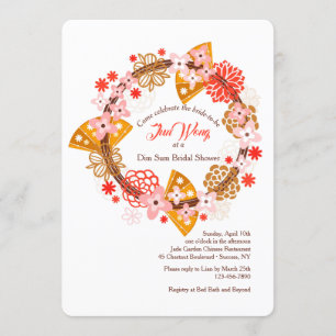 Invitación de abanicos y flores