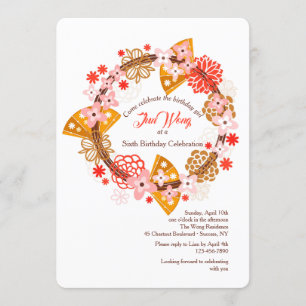 Invitación de abanicos y flores
