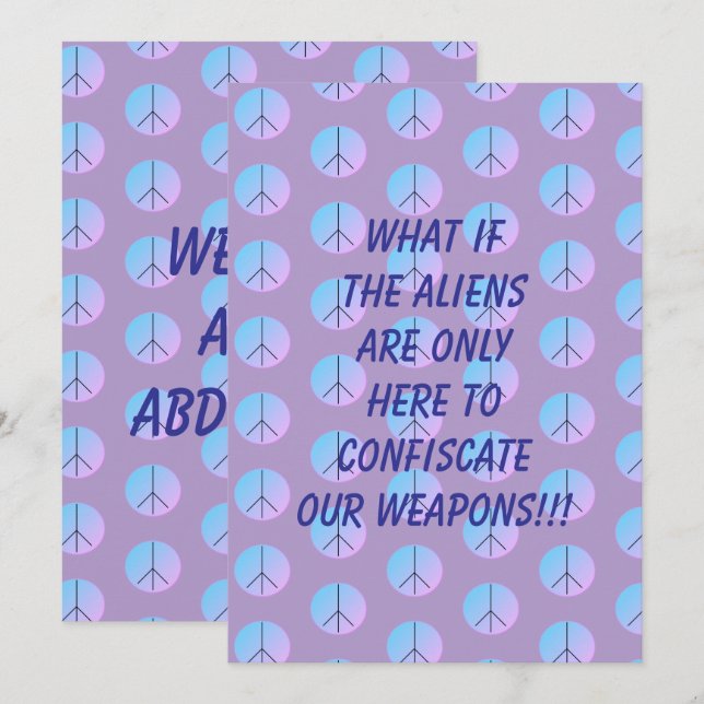 Invitación de Abducción Alien de Arma (Anverso / Reverso)