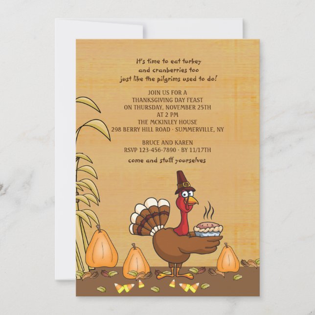 Invitación de Acción de Gracias a la Cena en Turqu (Anverso)
