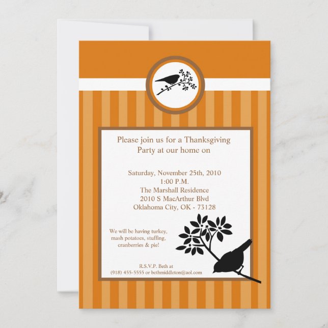 Invitación de acción de gracias a la cosecha de av (Anverso)