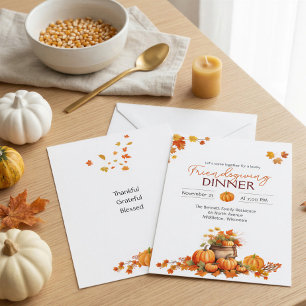Invitación de Acción de Gracias Boho Cottagecore C