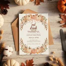 Invitación de Acción de Gracias con calabaza en ac
