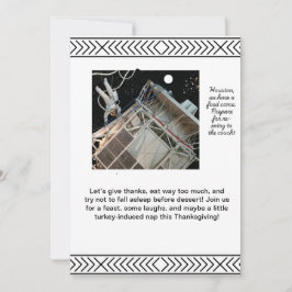 Invitación de acción de gracias con tema espacial