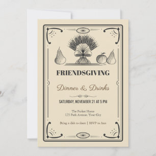 Invitación de Acción de Gracias de Amigos con Gavi