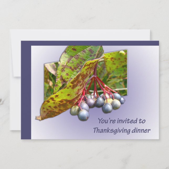 Invitación de Acción de Gracias de Autumn Berries (Anverso)