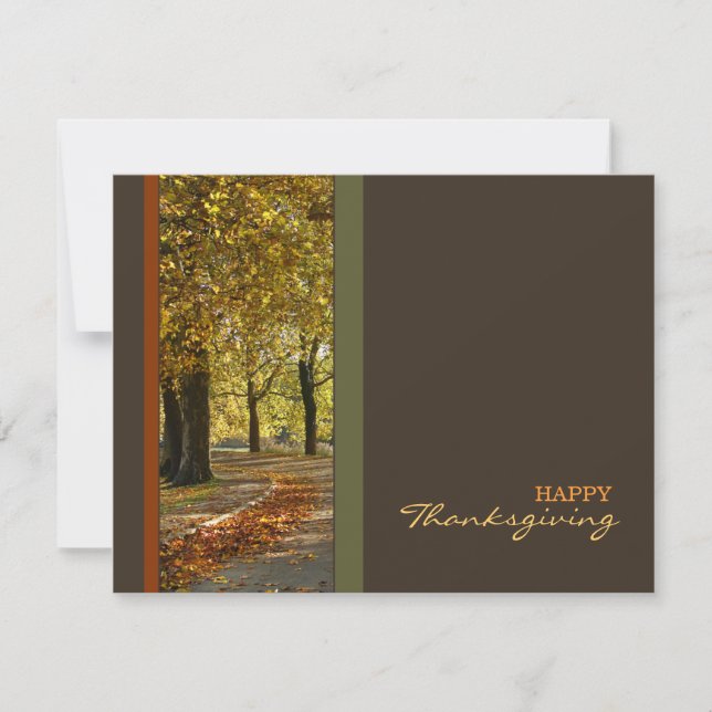 Invitación de Acción de Gracias de Autumn Trees (Anverso)