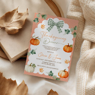 Invitación de Acción de Gracias de Calabaza con Lu
