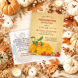 Invitación de Acción de Gracias de calabaza de oto