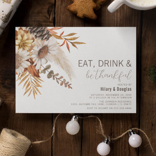 Invitación de Acción de Gracias de Hojas de Otoño 