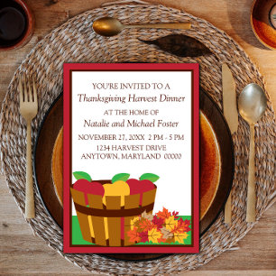 Invitación de Acción de Gracias de Orchard de otoñ