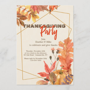 Invitación de Acción de Gracias de Otoño Fabulosa