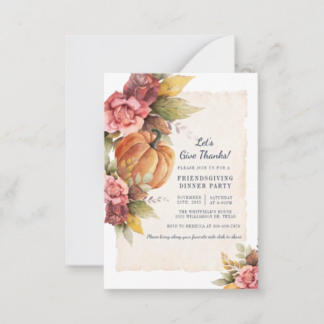Invitación de Acción de Gracias de Pumpkin Lets Gi (Anverso)
