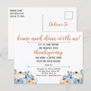 Invitación de Acción de Gracias Escritura Parche d
