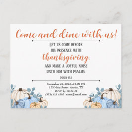 Invitación de Acción de Gracias Escritura Parche d