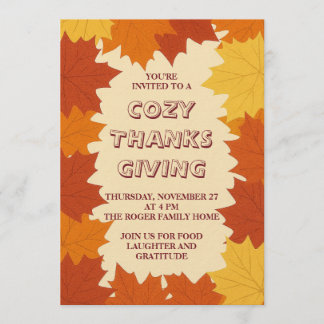 Invitación de Acción de Gracias – Hojas de Otoño C
