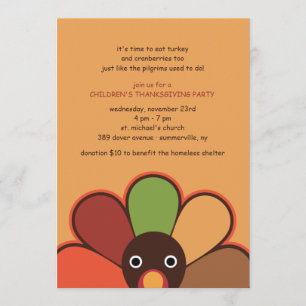 Invitación de Acción de Gracias para Pavo Juvenil