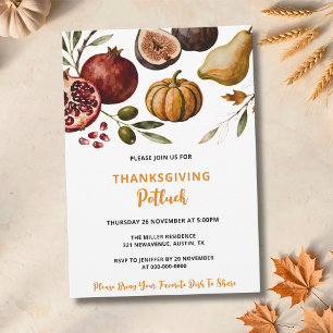 Invitación de Acción de Gracias para Potluck de Fr