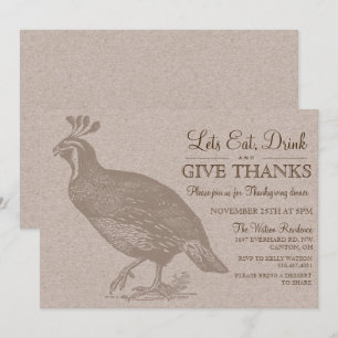 Invitación de Acción de Gracias para Potluck de Ot