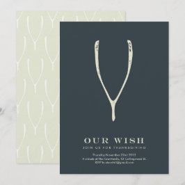 Invitación de Acción de Gracias Wishbone // Navy