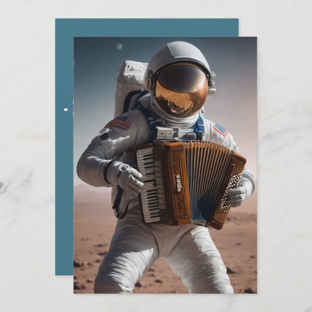 invitación de acordion astronaut (Anverso / Reverso)